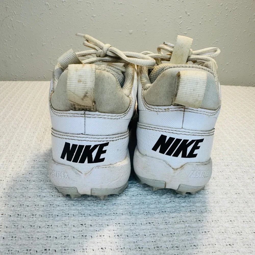 Nike Kids Alpha Huarache Fastflex Baseball‎ Cleats White Silver Sports Youth 3